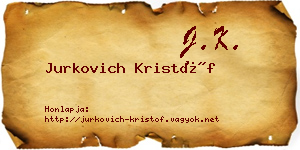 Jurkovich Kristóf névjegykártya