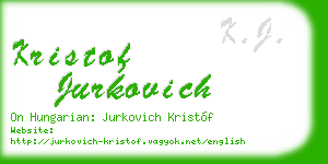 kristof jurkovich business card