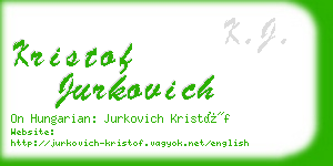 kristof jurkovich business card